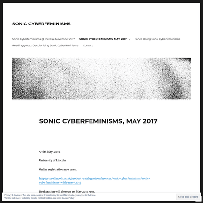 SONIC CYBERFEMINISMS, MAY 2017