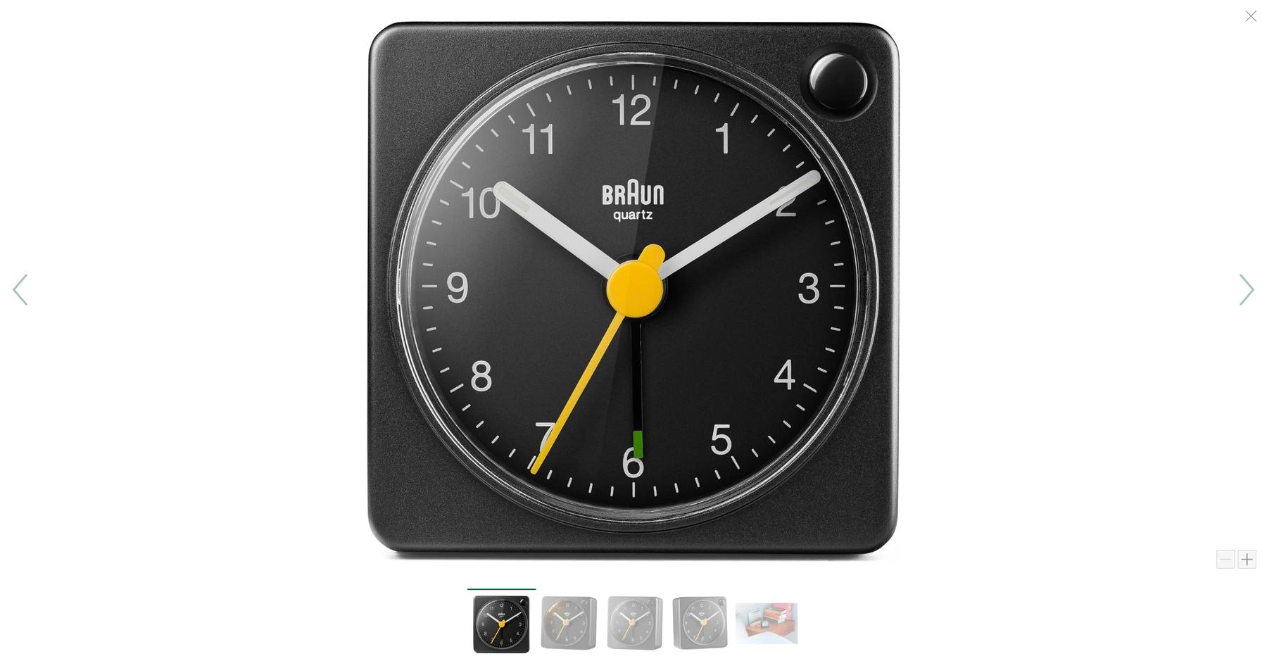 preview of Wecker Braun, analog, Schwarz/Schwarz | Manufactum