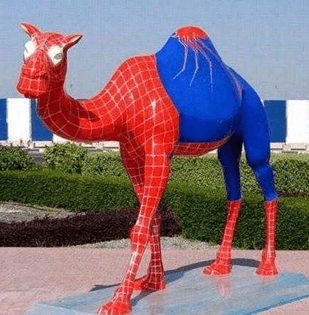 Spider-Man Camel statue in Abu Dhabi