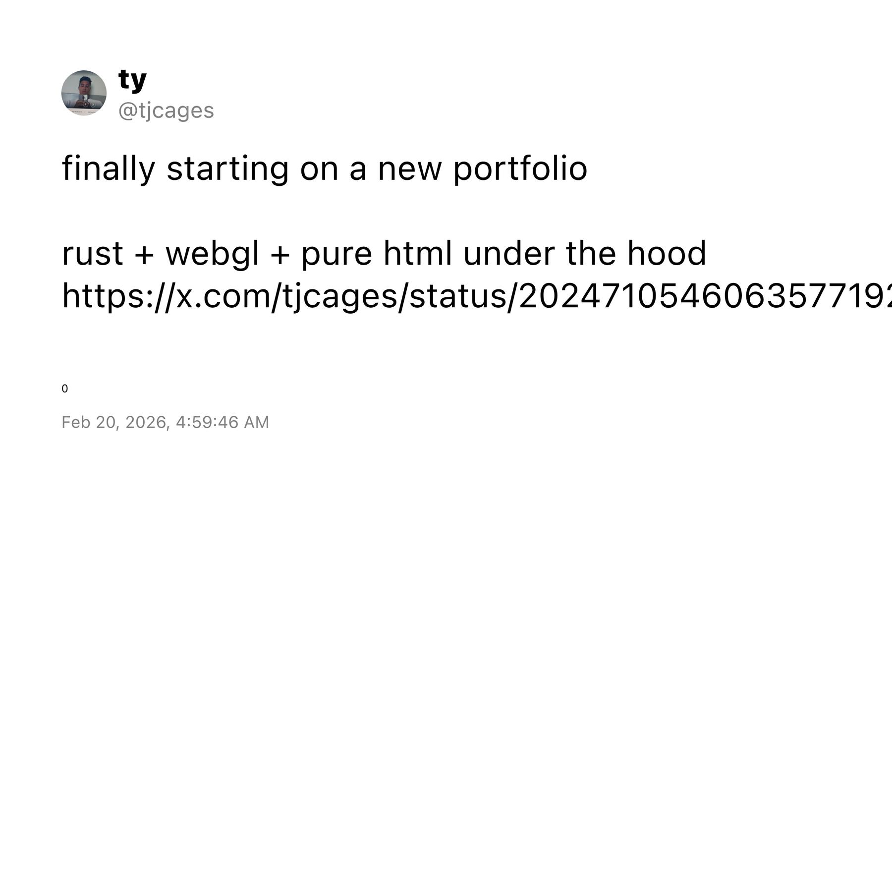 preview of Tweet by @tjcages