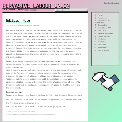 Pervasive Labour Union - 10 - Immateriality