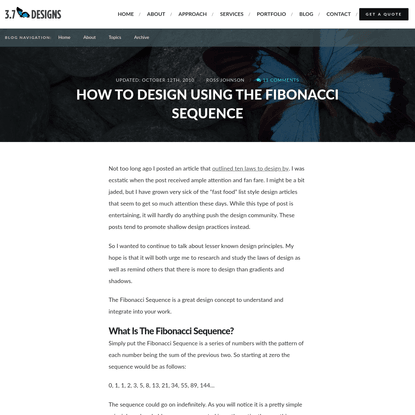 How To Design Using The Fibonacci Sequence