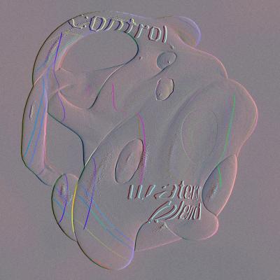 Abstract album cover resembling a liquid digital sculpture, outlined with iridescent contour lines on a softly textured surface.