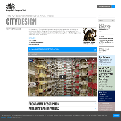 Royal College of Art | City Design