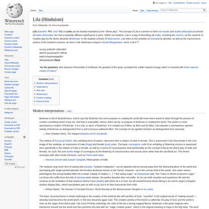 Lila (Hinduism) - Wikipedia
