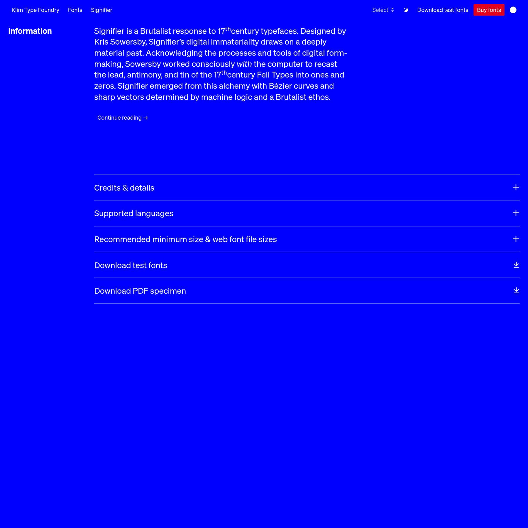 preview of Signifier fonts · Klim Type Foundry