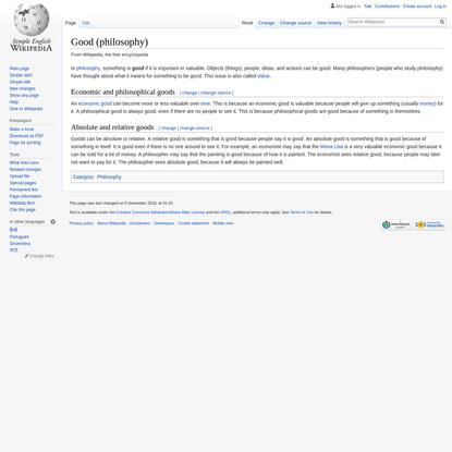 Good (philosophy) - Simple English Wikipedia, the free encyclopedia