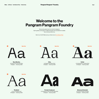 Pangram Pangram Foundry - Free to Try Quality Fonts and Typefaces