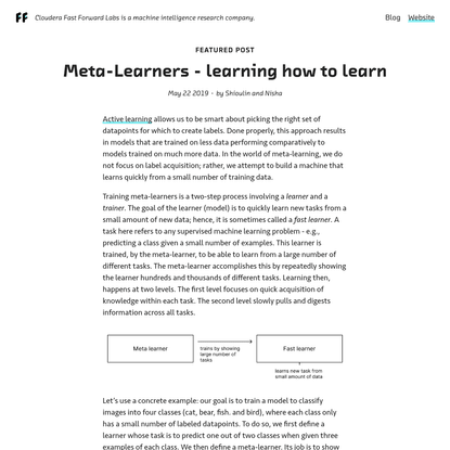 Meta-Learners - learning how to learn