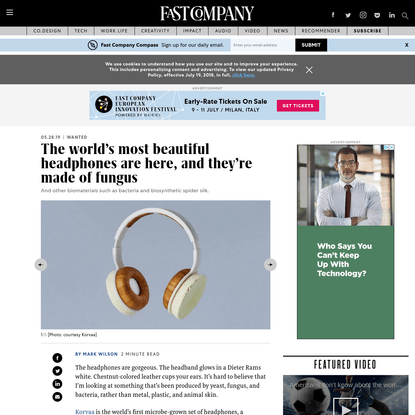 The world's most beautiful headphones are here, and they're made of fungus
