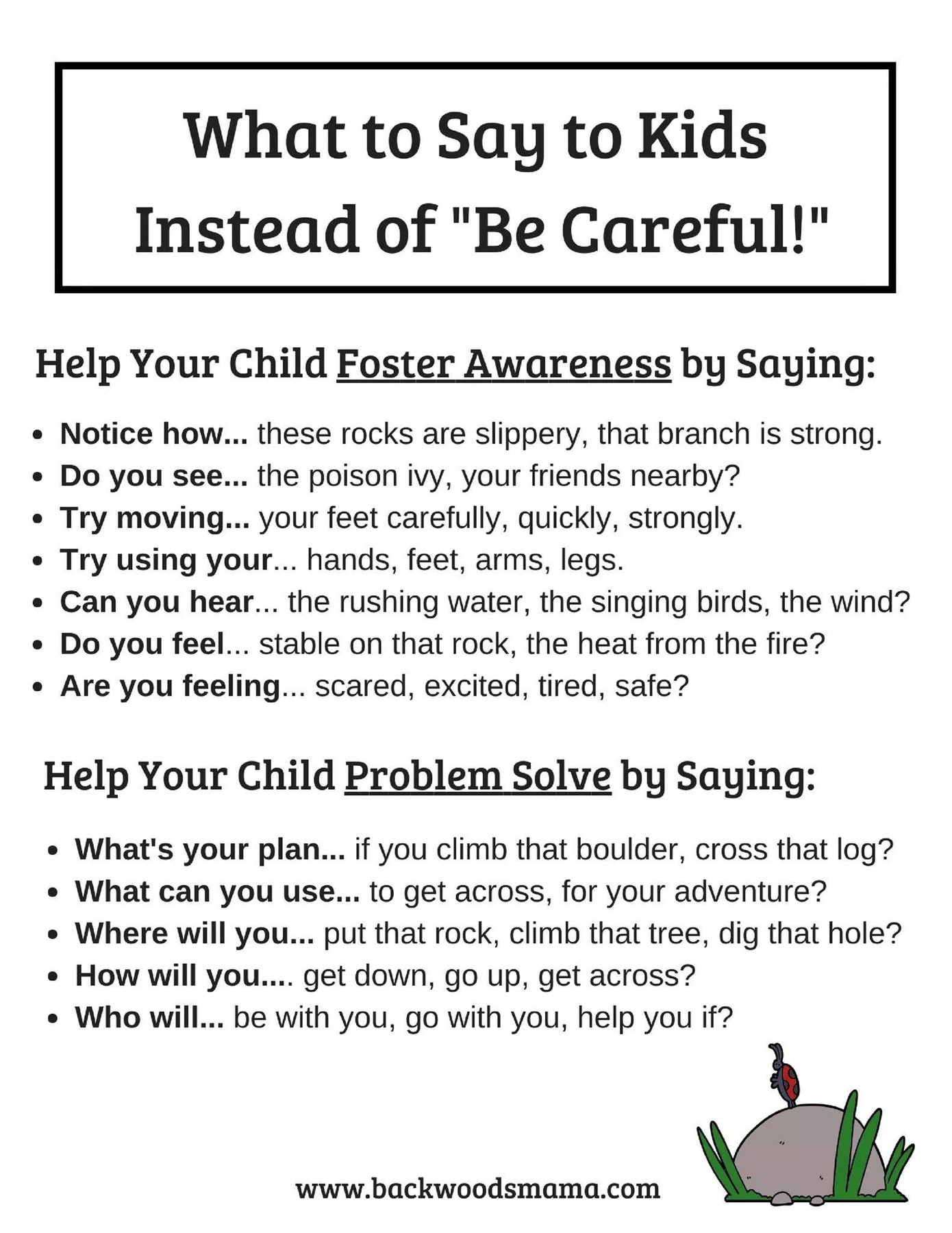 What to Say To Kids Instead of "Be Careful!"