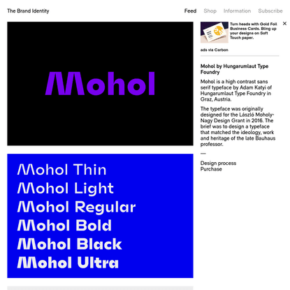 Mohol by Hungarumlaut Type Foundry - The Brand Identity
