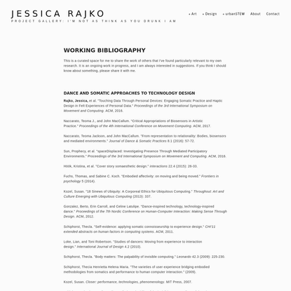 Bibliographies - Jessica Rajko