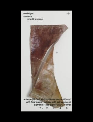 Mobile website of artist and researcher zoe bilgeri zoomed in on material experiments.