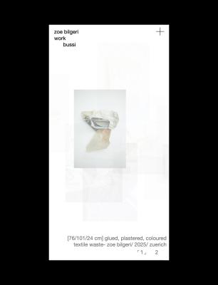 Mobile website Lightbox mode of an image on the random arranged canvas of an artist portfolio website.