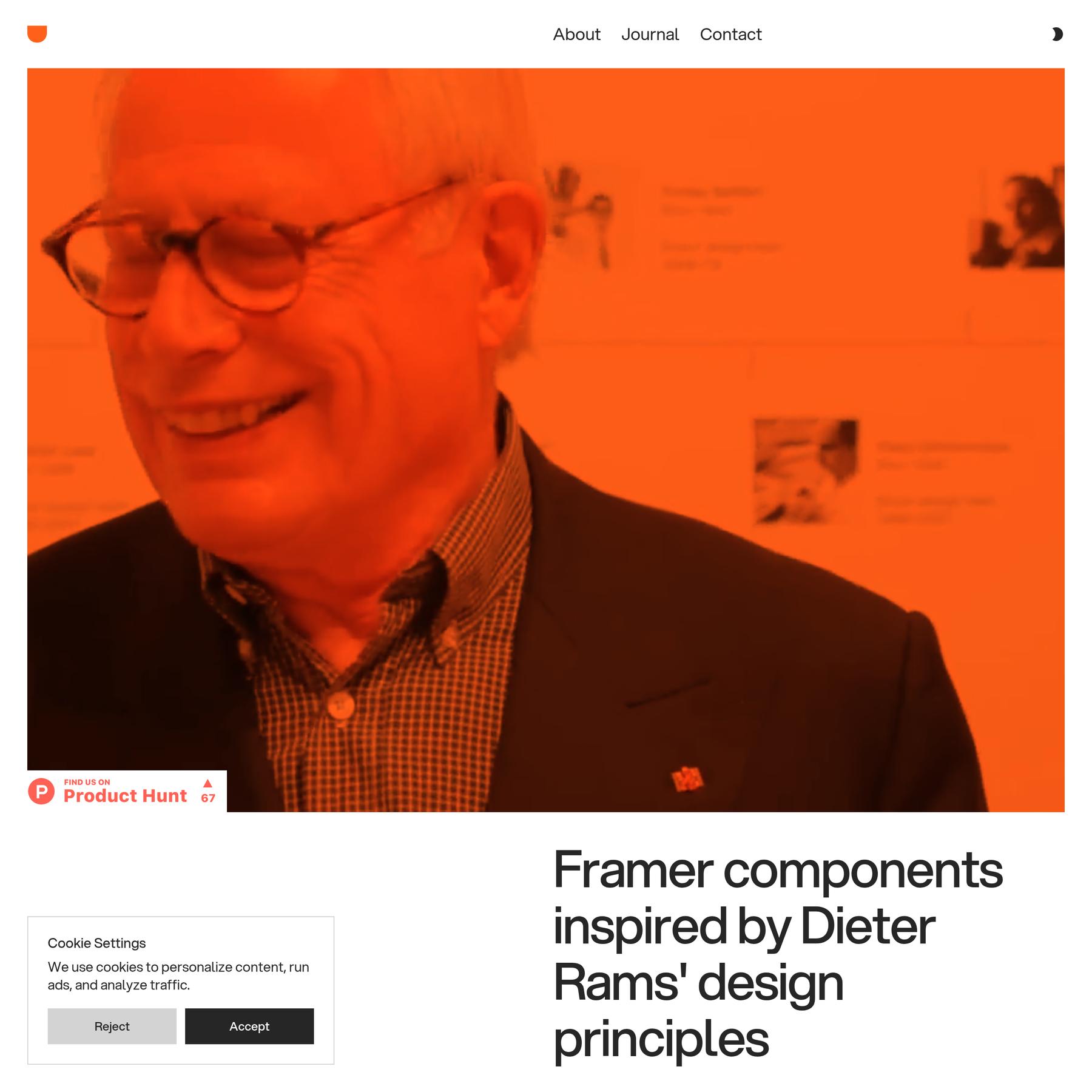 preview of Drams - Framer components inspired by Dieter Rams' principles