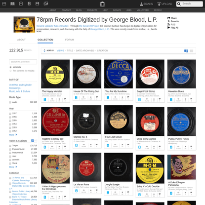 78rpm Records Digitized by George Blood, L.P. : Free Audio : Free Download, Borrow and Streaming : Internet Archive