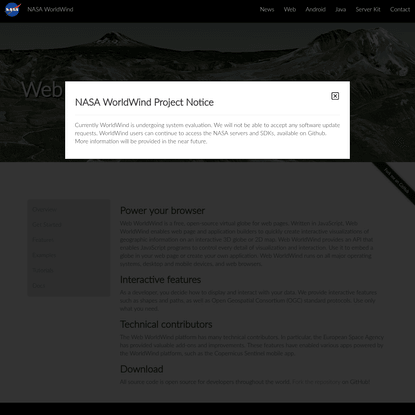 Web WorldWind/NASA WorldWind