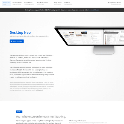 Desktop Neo - rethinking the desktop interface for productivity.