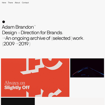 Adam Brandon - Design + Direction for Brands.