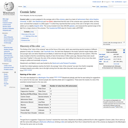 Cosmic latte - Wikipedia, the free encyclopedia
