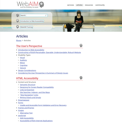 WebAIM: Articles
