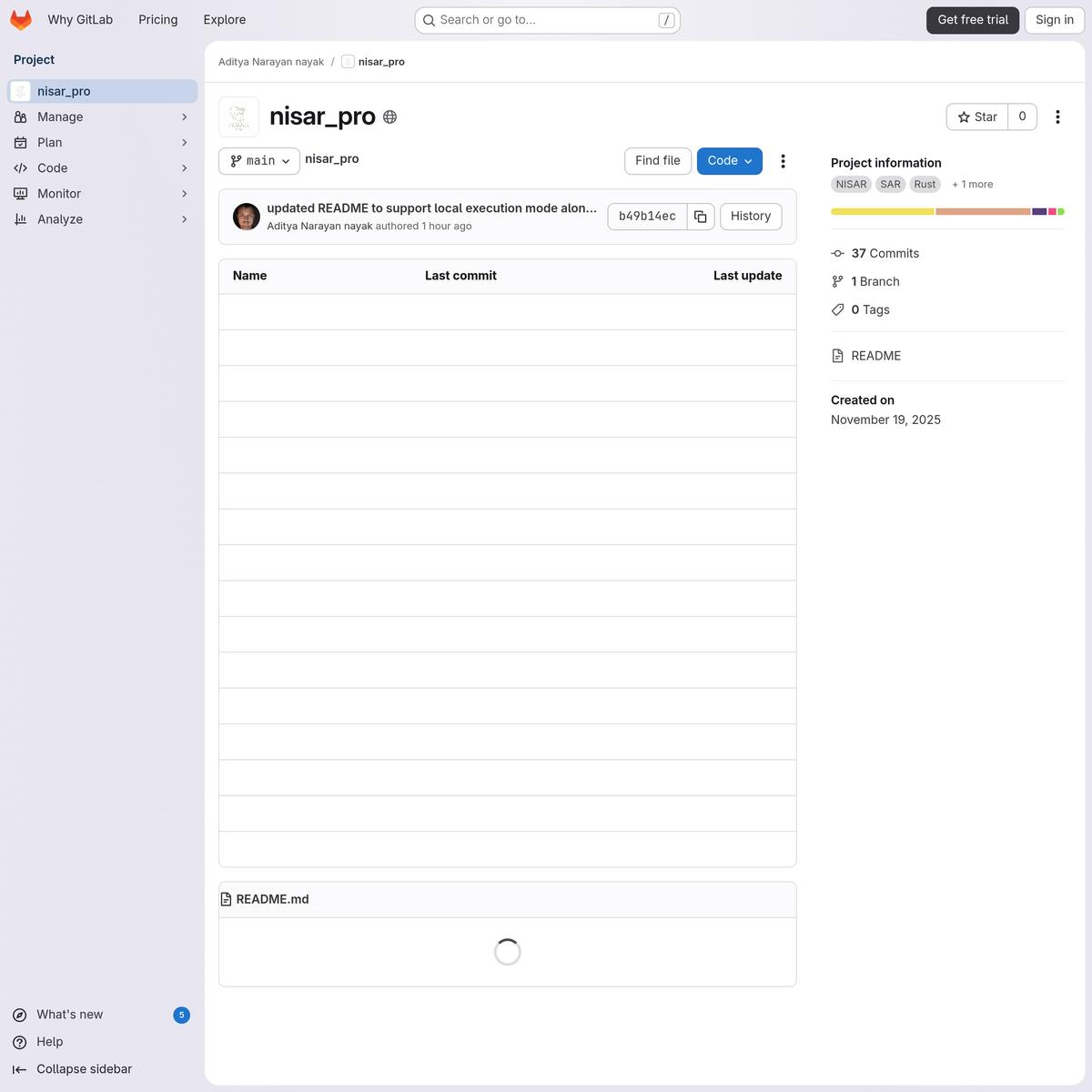Aditya Narayan nayak / nisar_pro · GitLab
