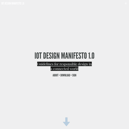 IoT Design Manifesto 1.0 | Guidelines for responsible design in a connected world