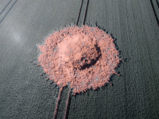 A buried WW2 bomb in a German barley field