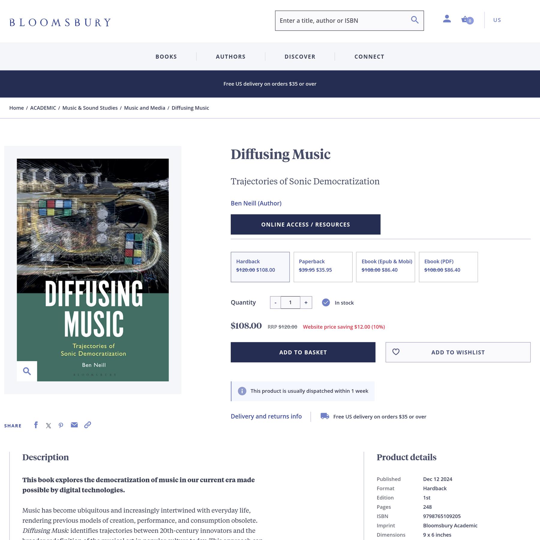 Diffusing Music: Trajectories of Sonic Democratization: Ben Neill: Bloomsbury Academic - Bloomsbury