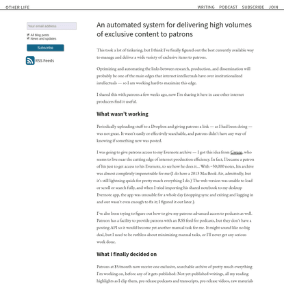 An automated system for delivering high volumes of exclusive content to patrons