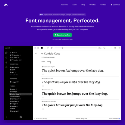 FontBase - a Free, Beautiful, and Fast Font Manager