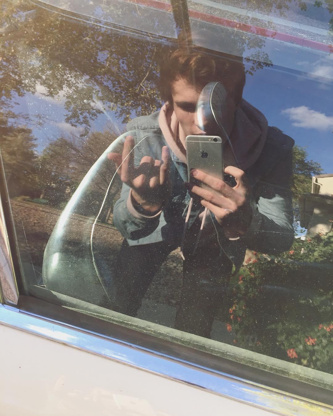 this window belongs to a vintage porsche