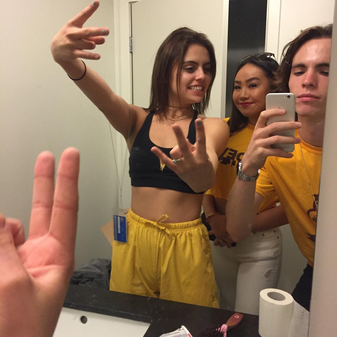today was the first asu game and i also snuck into a textiles class and weaved some yarn or something
