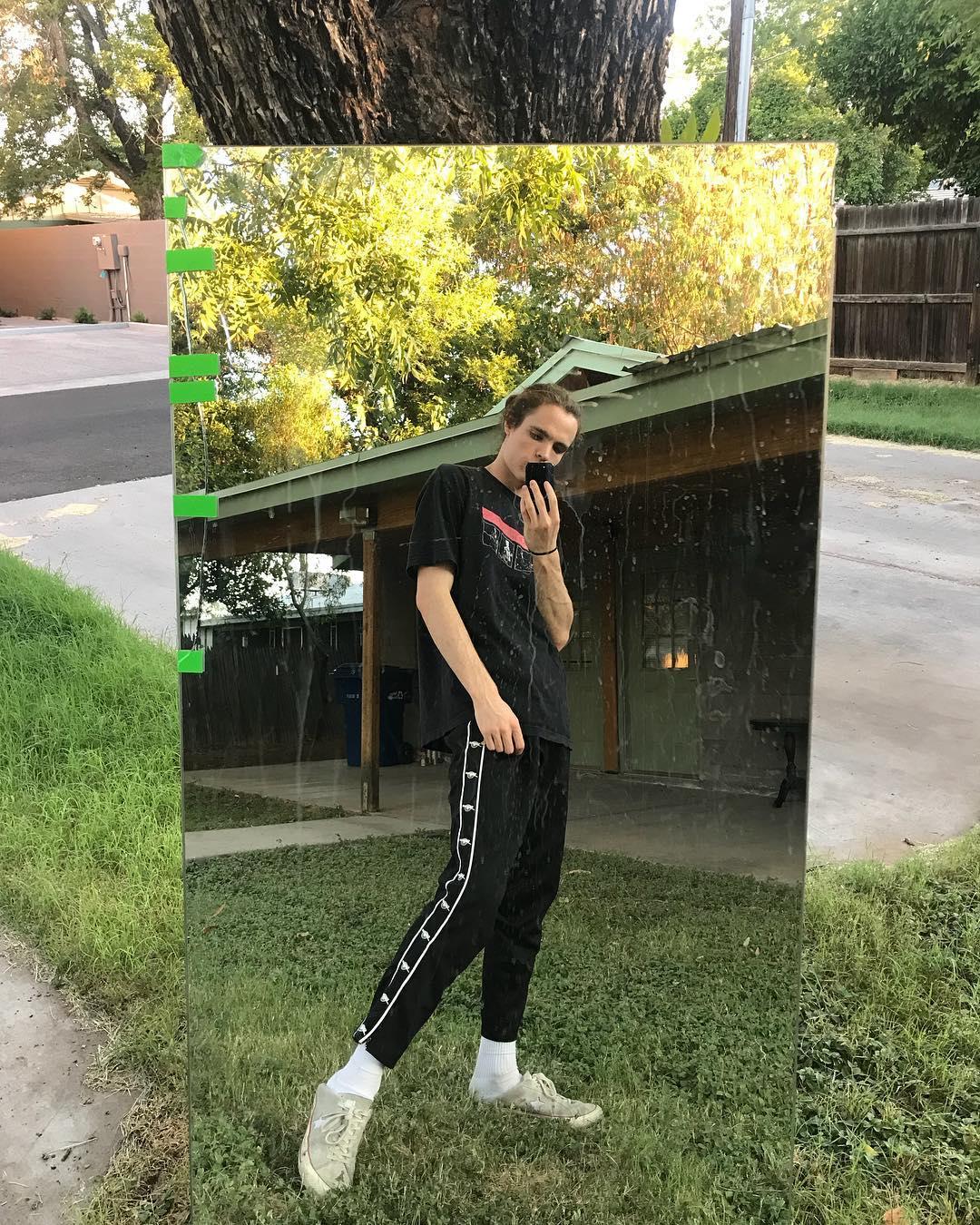 Broke this mirror shortly after I put it in my backyard. Oh well