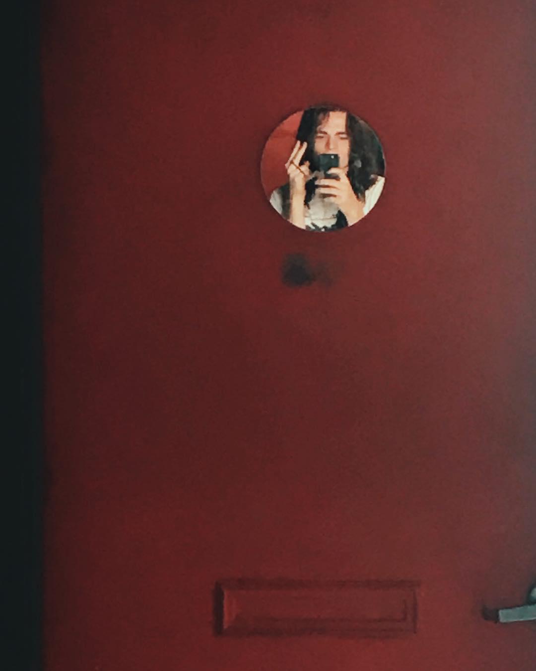 Bonus points if you know where this mirror and red door is
