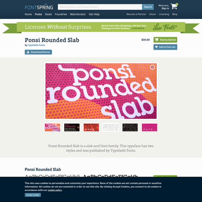 Fontspring | Ponsi Rounded Slab Fonts by Typefaith Fonts