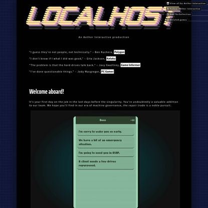 LOCALHOST by Aether Interactive