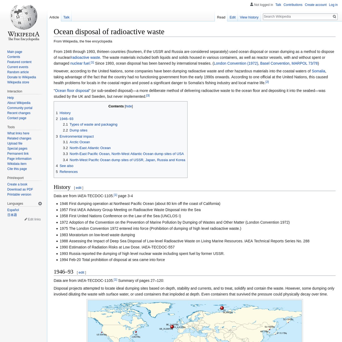 Ocean disposal of radioactive waste Wikipedia — Are.na