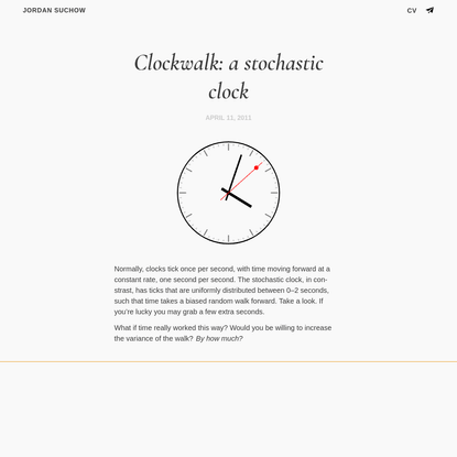 Clockwalk: a stochastic clock - Jordan Suchow