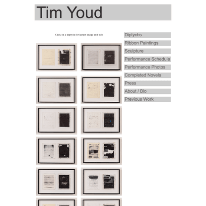 Tim Youd: Typewriter Performance Series: Diptychs