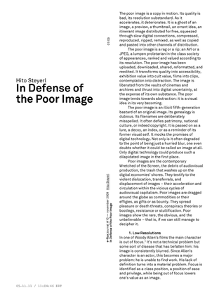 In Defense of the Poor Image