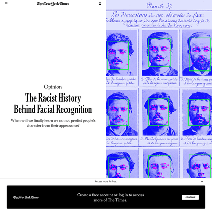 Opinion | The Racist History Behind Facial Recognition - The New York Times