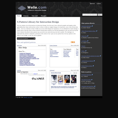 Welie.com - Patterns in Interaction Design