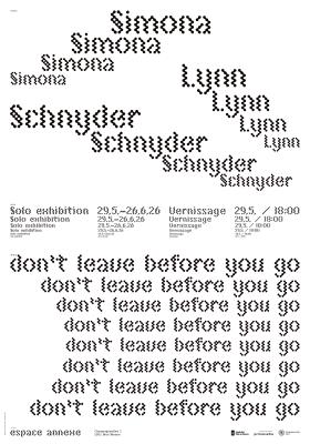 Playfull black and white typographic poster with cascading waterfalls of Chicago Grey display Typeface arranged in a triangle shape.