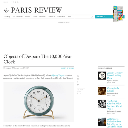 Objects of Despair: The 10,000-Year Clock