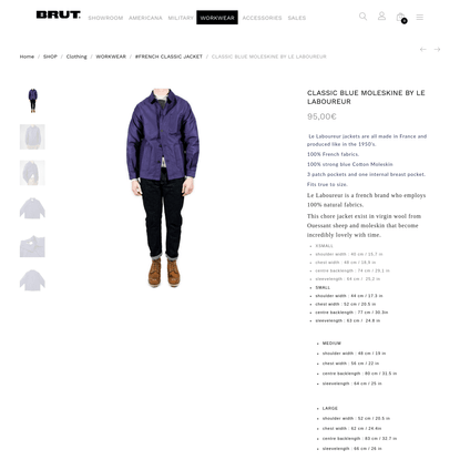 Blue French workwear jacket by Le Laboureur