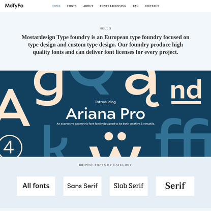 Mostardesign Type Foundry | Home | High quality desktop &amp; web fonts