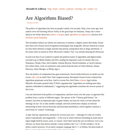 Are Algorithms Biased?