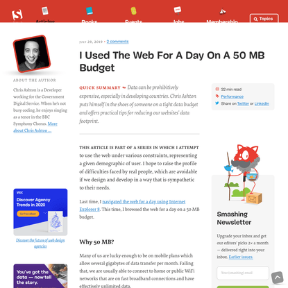 I Used The Web For A Day On A 50 MB Budget — Smashing Magazine
